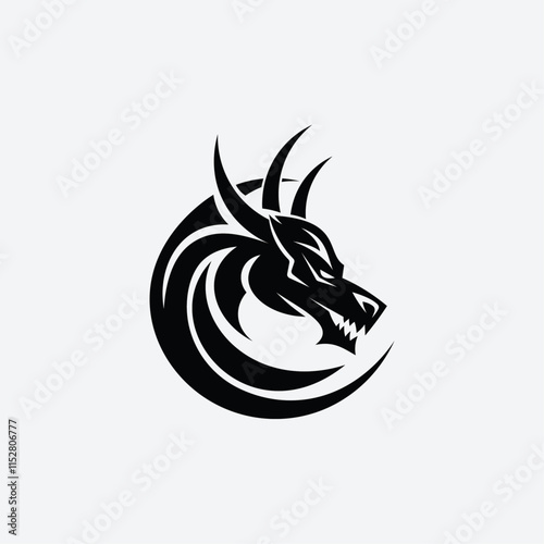 Minimalist Modern Dragon Tribal logo design inspiration