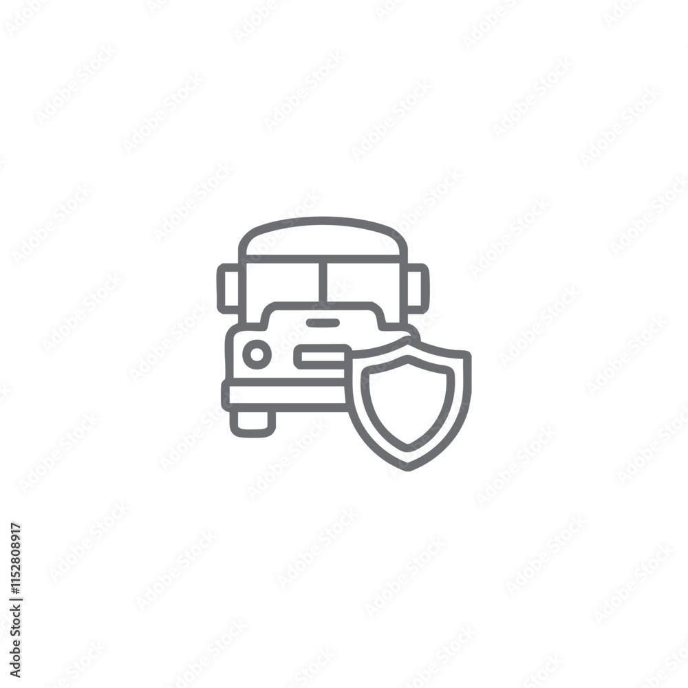 Bus safe single icon with white background Bus safe single icon with white background