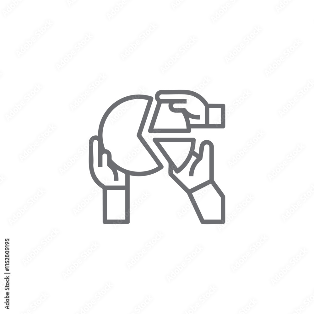 Graph vector icon with hand Graph vector icon with hand