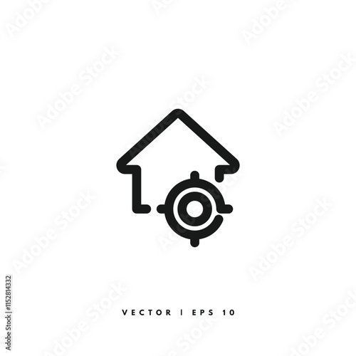 House Target Icon. Editable Stroke