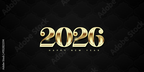 Happy new year 2026 design concept, Happy NewYear Greeting Card Number. Happy new year 2026 cover design, for banners, posters, backgrounds and greetings. 