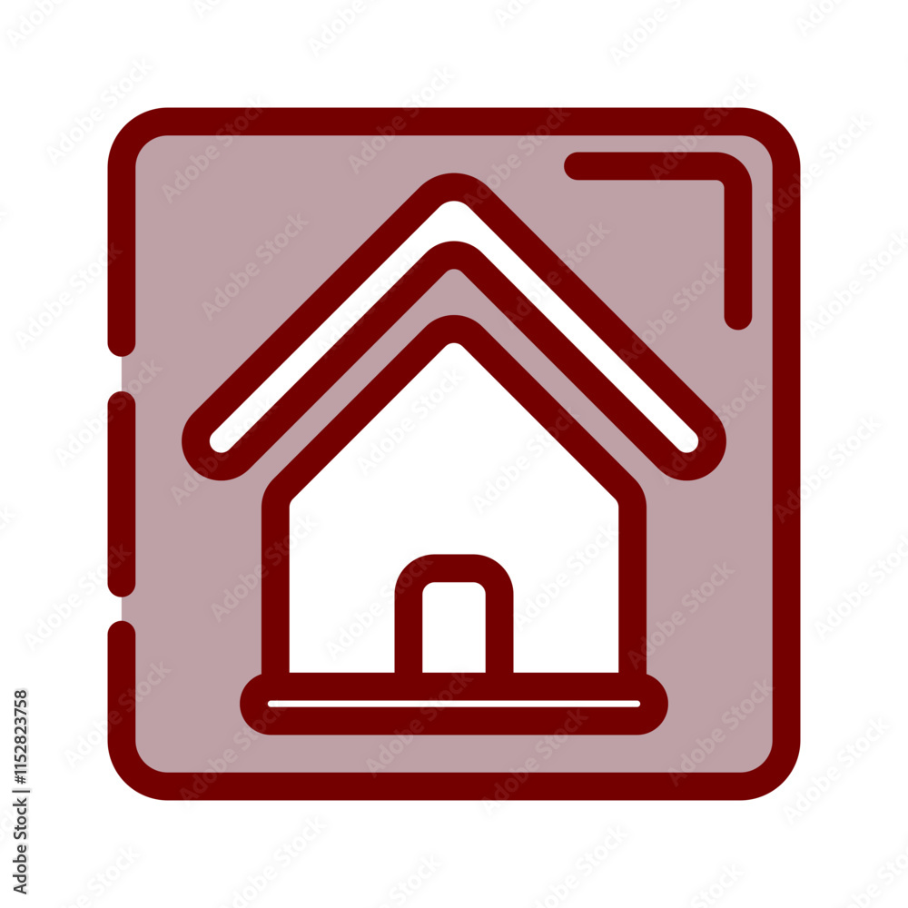 Home Icon with Rectangle Outline Home Icon with Rectangle Outline