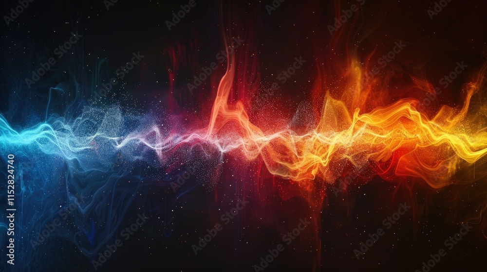 Abstract representation of energy waves in vibrant colors, suggesting motion and dynamic flow. Abstract representation of energy waves in vibrant colors, suggesting motion and dynamic flow.