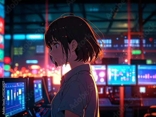 person watching tv in the nightclub