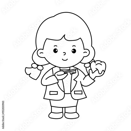 Vector of careers character outline for coloring book