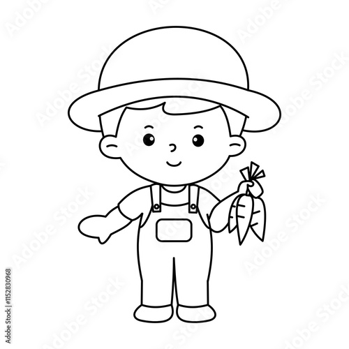 Vector of careers character outline for coloring book