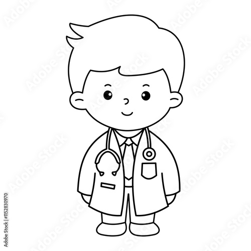 Vector of careers character outline for coloring book