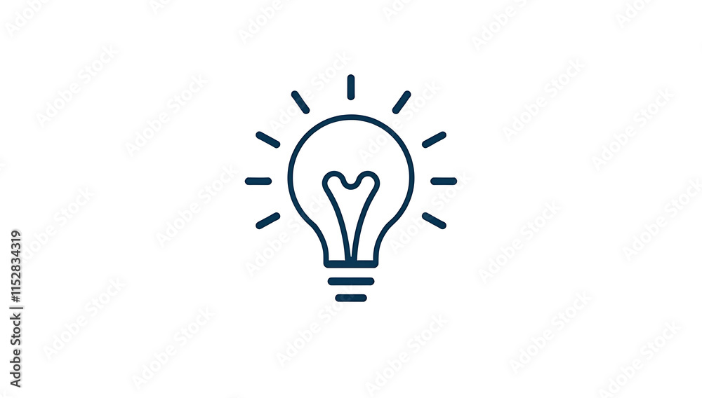 “Abstract Icon of a Lightbulb” – A minimalist lightbulb icon with bold lines, representing ideas, creativity, or innovation, on a white background.
“Abstract Icon of a Lightbulb” – A minimalist lightbulb icon with bold lines, representing ideas, creativity, or innovation, on a white background.