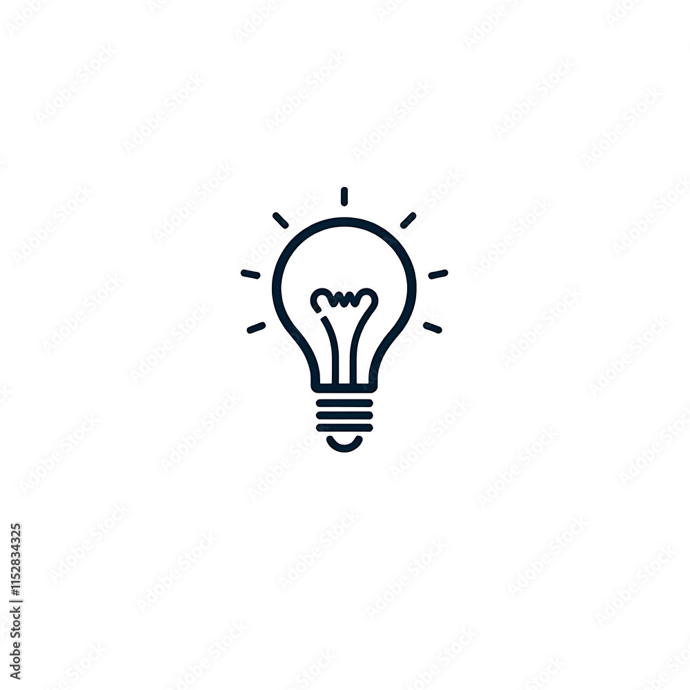 “Abstract Icon of a Lightbulb” – A minimalist lightbulb icon with bold lines, representing ideas, creativity, or innovation, on a white background.
“Abstract Icon of a Lightbulb” – A minimalist lightbulb icon with bold lines, representing ideas, creativity, or innovation, on a white background.