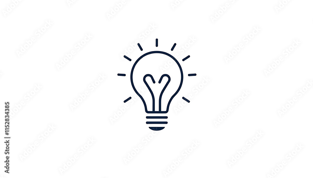 “Abstract Icon of a Lightbulb” – A minimalist lightbulb icon with bold lines, representing ideas, creativity, or innovation, on a white background.
“Abstract Icon of a Lightbulb” – A minimalist lightbulb icon with bold lines, representing ideas, creativity, or innovation, on a white background.