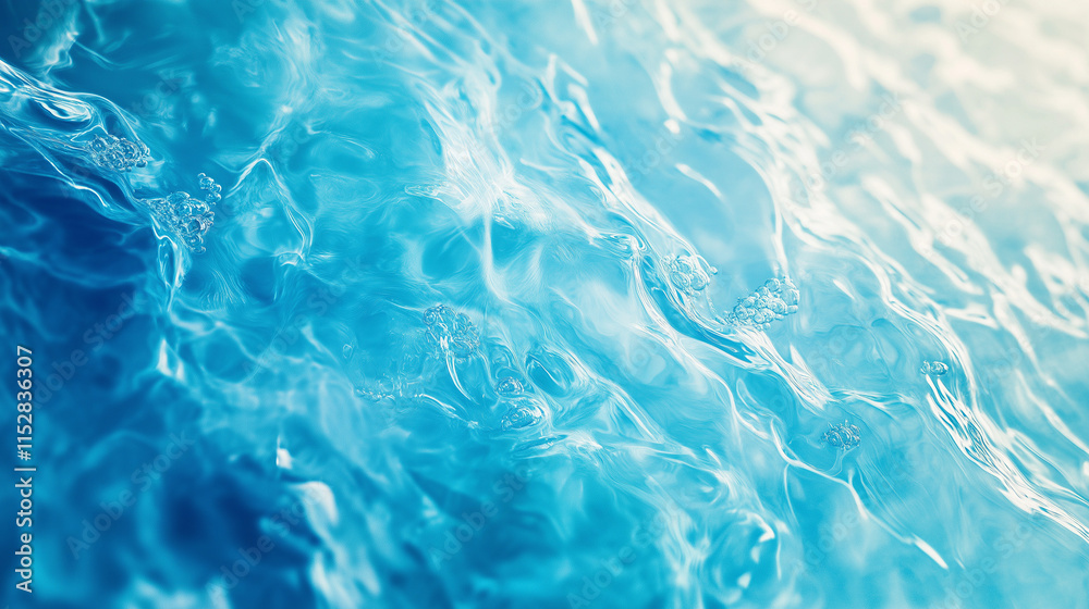 Transparent blue clear water surface texture with ripples, splashes and bubbles. Abstract summer banner background Water waves in sunlight with copy space Cosmetic moisturizer micellar toner emulsion Transparent blue clear water surface texture with ripples, splashes and bubbles. Abstract summer banner background Water waves in sunlight with copy space Cosmetic moisturizer micellar toner emulsion