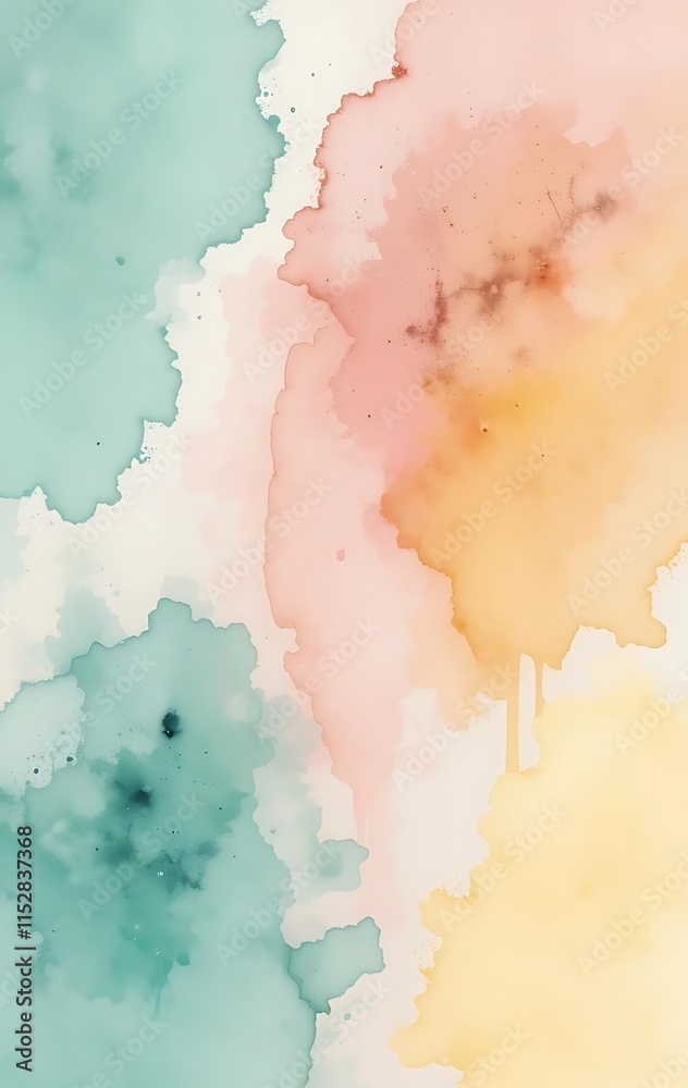 Obraz premium Abstract Watercolor Painting in Pastel Colors