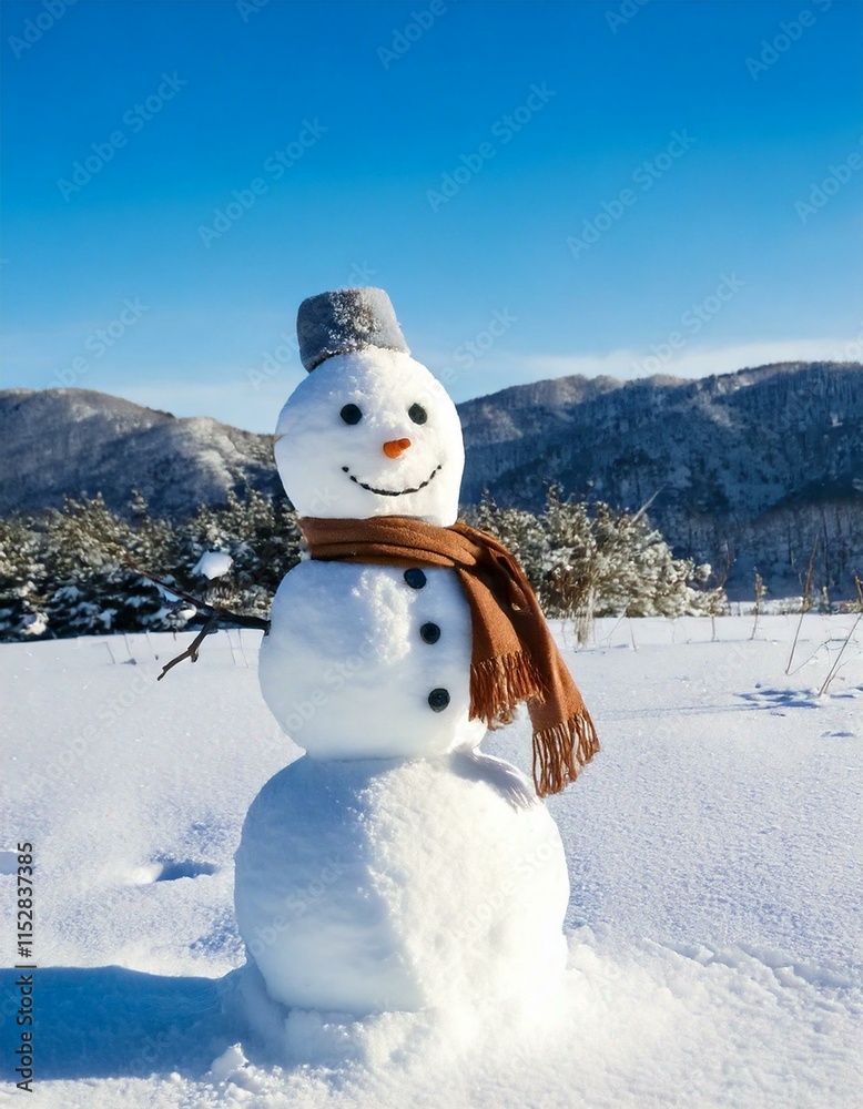 Obraz premium Landscape with snowmen
