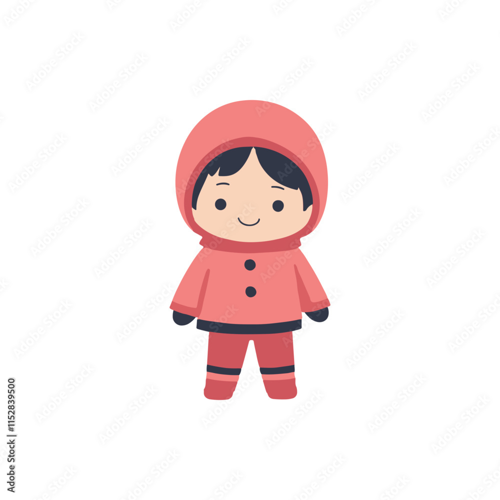 Girl in Winter Clothes Illustration Girl in Winter Clothes Illustration