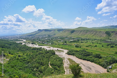 Landscape of the Maly Zelenchuk River in the mountains photo
