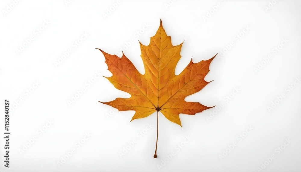 Vibrant Maple Leaf in Autumn Background on a White Canvas Highlighting Seasonal Elegance Vibrant Maple Leaf in Autumn Background on a White Canvas Highlighting Seasonal Elegance