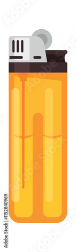 Yellow ignite lighter vector illustration