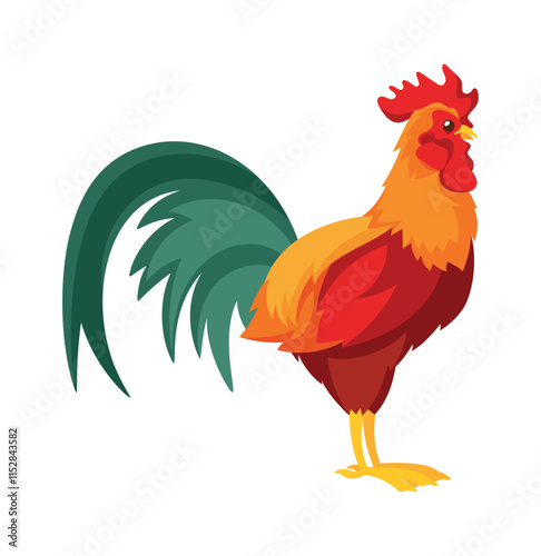 Adult rooster domestic farm bird