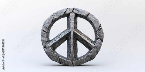 A stone peace symbol representing harmony and unity. photo