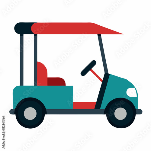 electric golf car vector icon on white background