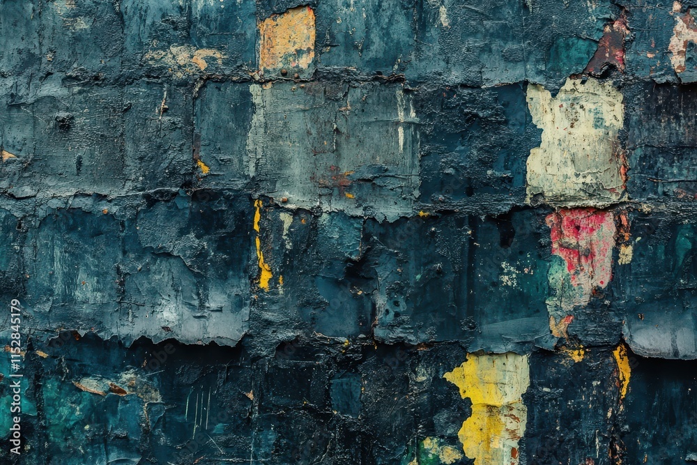 Obraz premium Weathered, multi-colored, textured brick wall.