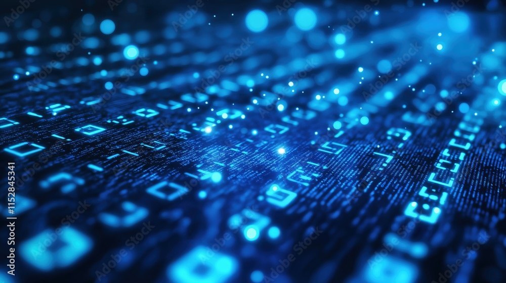 Futuristic Blue Binary Code Background Futuristic Blue Binary Code Background