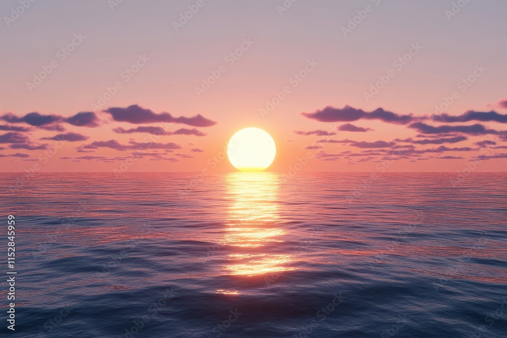 Serene sunset over calm ocean. (2) Serene sunset over calm ocean. (2)