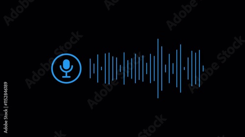   Podcast microphone audio sound waveform animation, Animated sound waveform spectrum motion graphic animation 4k, Voice chat, Voice mail, Speech waves Podcast microphone audio sound waveform animatic