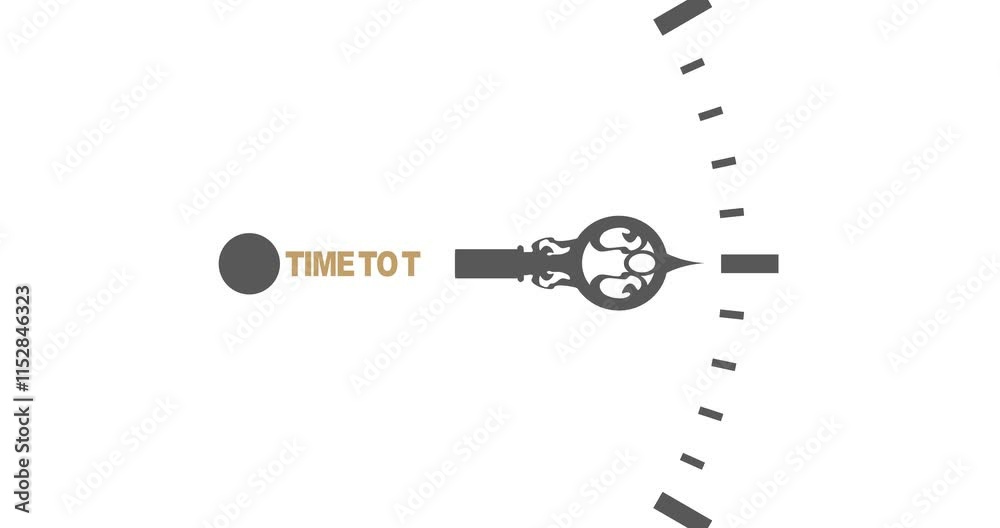 Travel inspiration quote with clock face and moving arrow. The best time to travel. Lets go travel. Motivation for traveling.