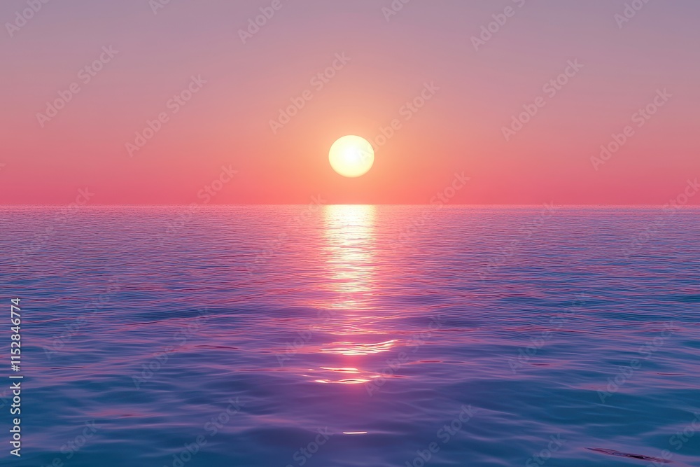 Pink sunset over calm ocean. (15) Pink sunset over calm ocean. (15)
