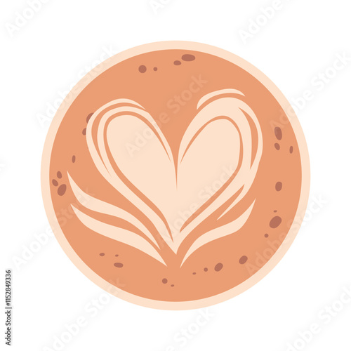 Wallpaper Mural Heart coffee foam art vector illustration Torontodigital.ca