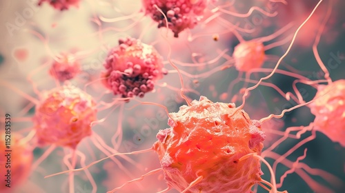 A visual representation of thyroid cancer, showing the abnormal growth in the thyroid gland area. Understanding the appearance and implications of this serious health condition photo