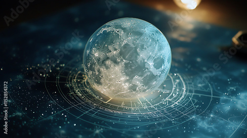 detailed moon phase tracking kit on astronomy mat, showcasing celestial beauty and intricate designs