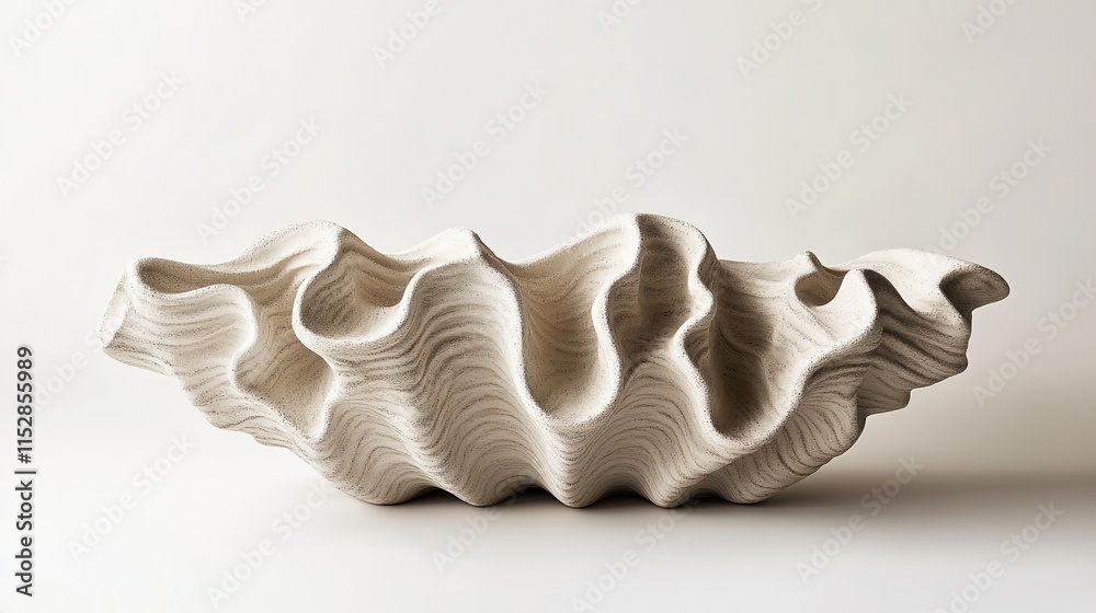 Abstract Sculptural Vase with Organic Coral Reef Inspiration, Minimalist Background Abstract Sculptural Vase with Organic Coral Reef Inspiration, Minimalist Background
