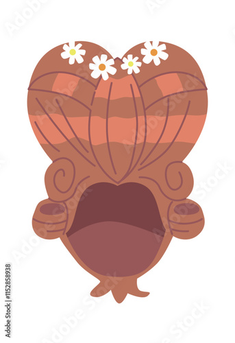Rococo wig with floral blossoms