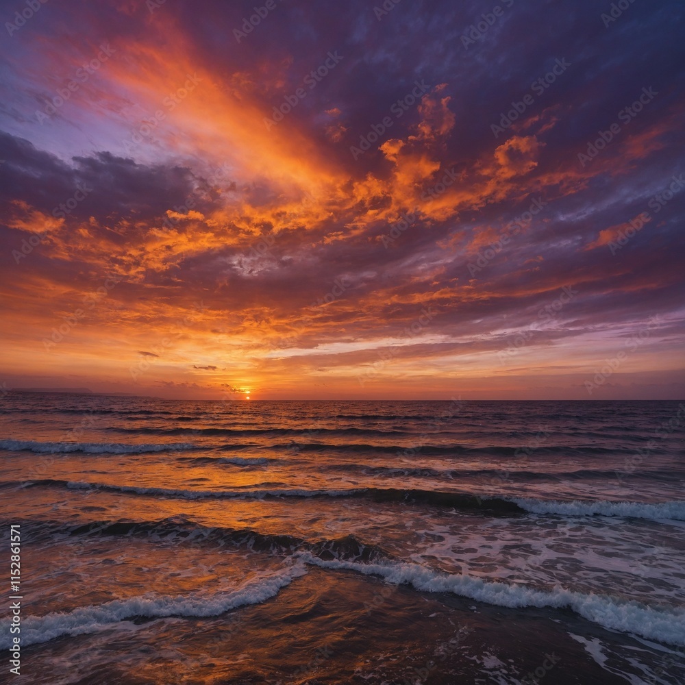 Imagine a breathtaking sunset over a tranquil ocean. The sky is painted in vibrant hues of orange, pink, and purple, creating a stunning backdrop.
Imagine a breathtaking sunset over a tranquil ocean. The sky is painted in vibrant hues of orange, pink, and purple, creating a stunning backdrop.