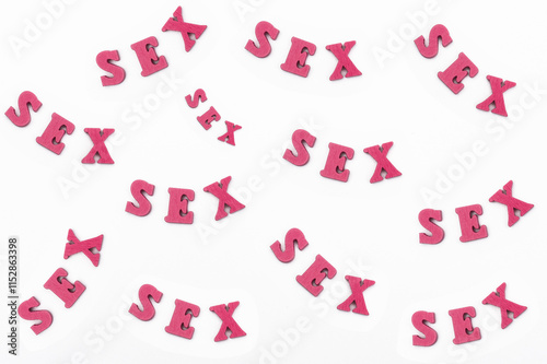 the words sex on a white background. The concept