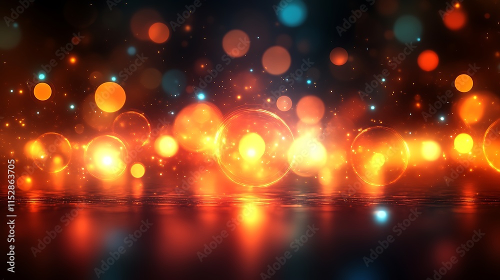 Abstract Orange and Teal Light Bokeh Background Abstract Orange and Teal Light Bokeh Background