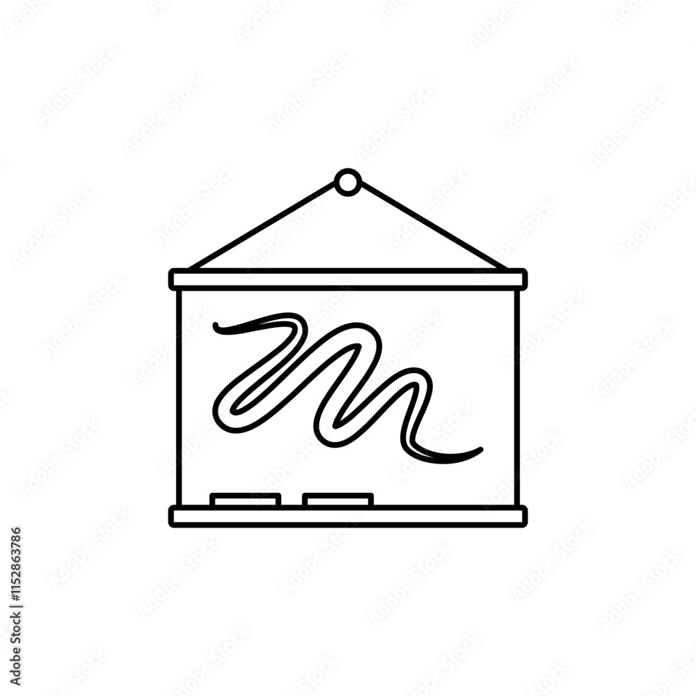 Whiteboard Outline Icon to draw or write down plans. Whiteboard Outline Icon to draw or write down plans.