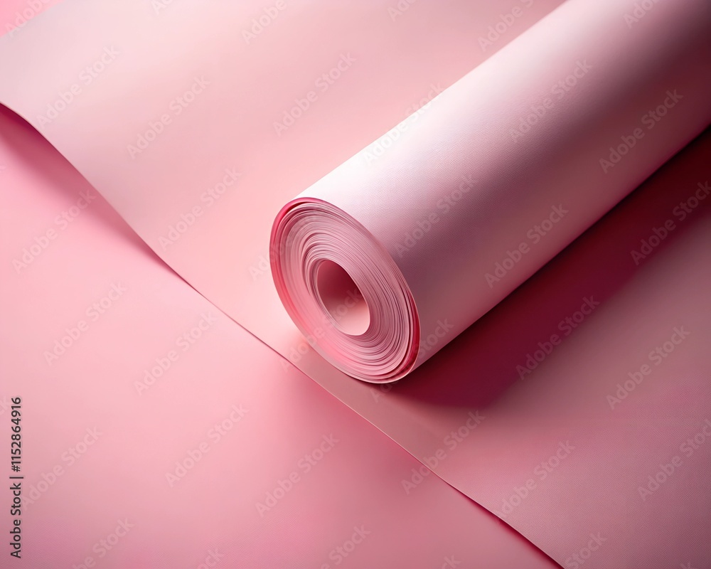 A beautiful rolled pink paper rests gently on a pastel surface, inviting creativity and artistic expression. Perfect for art projects, gift wrapping, and decor A beautiful rolled pink paper rests gently on a pastel surface, inviting creativity and artistic expression. Perfect for art projects, gift wrapping, and decor