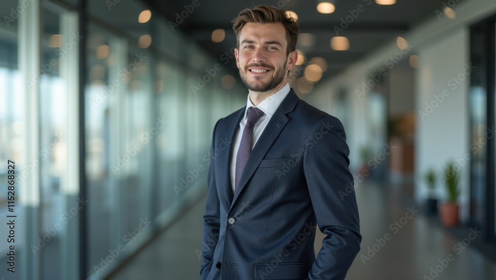 Fototapeta premium portrait of a young businessman in a corporate environment