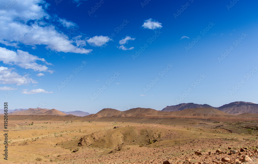 Desert valley in the Moroccan countryside near the Atlas Mountains Desert valley in the Moroccan countryside near the Atlas Mountains