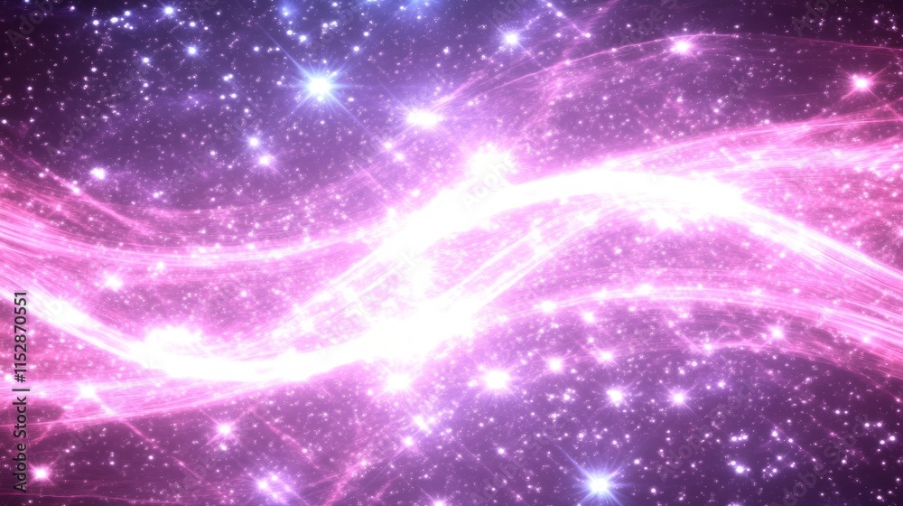 Celestial Nebula Pink Galactic Swirl with Sparkling Stars Celestial Nebula Pink Galactic Swirl with Sparkling Stars