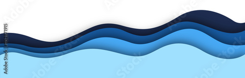 Abstract Wave Paper Cut Style