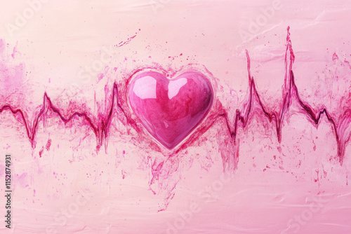 Heart with a pulsating heartbeat symbol.