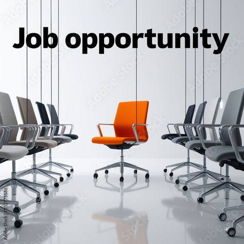 We are hiring message blank chair announcement Open job vacancies to join our team Recruitment sign