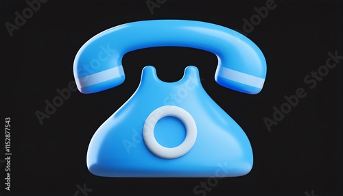 A vibrant blue telephone icon against a dark background, symbolizing communication and connectivity.