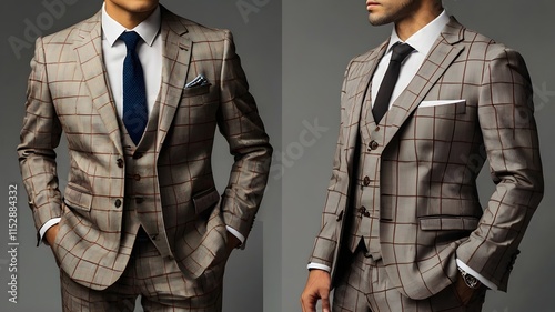 Set of stylish business suits cut out