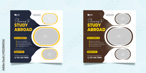 Study abroad social media post design template