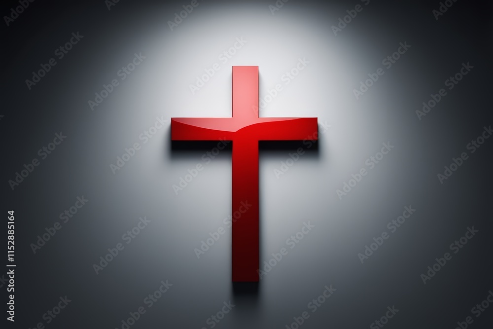 Obraz premium a red cross on a black background